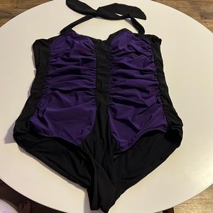 Black & Purple Swimsuit